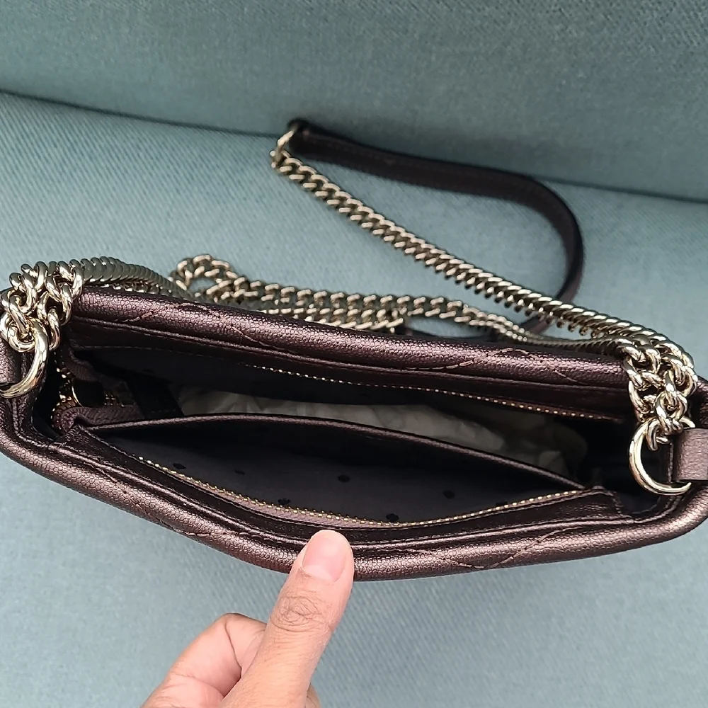 Kate Spade Reese Park Ellery Quilted Leather Crossbody Bag - Bronze